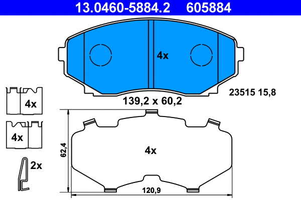 Brake Pad Set, disc brake (13.0460-5884.2)