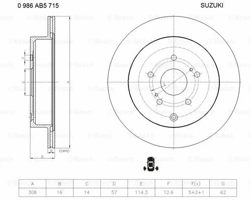 Brake Disc (0 986 AB5 715)