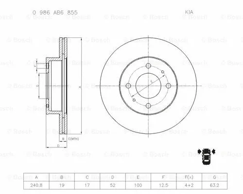 Brake Disc (0 986 AB6 855)