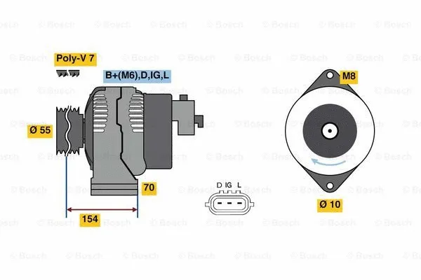 Alternator (0 986 046 541)