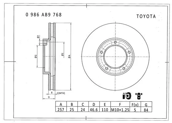 Brake Disc (0 986 AB9 768)