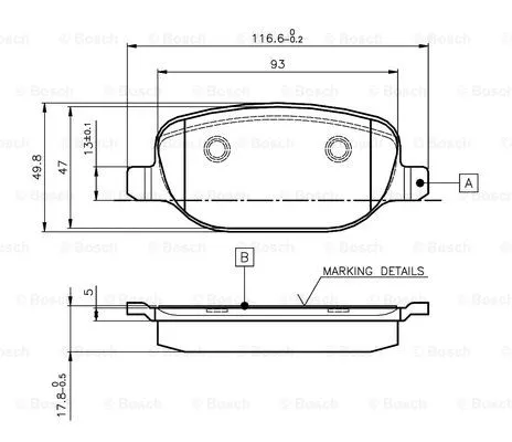 Brake Pad Set, disc brake (0 986 TB3 128)