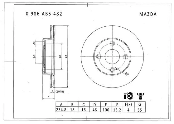 Brake Disc (0 986 AB5 482)