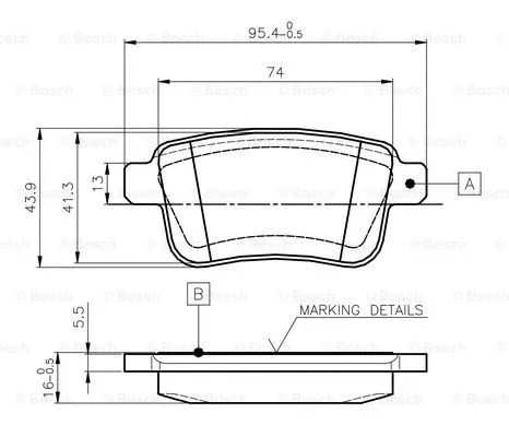 Brake Pad Set, disc brake (0 986 TB3 063)