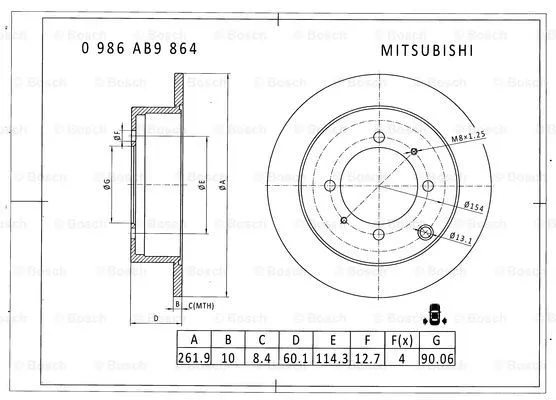 Brake Disc (0 986 AB9 864)