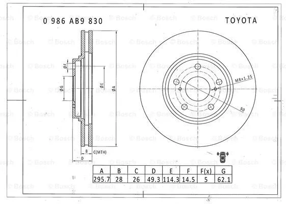 Brake Disc (0 986 AB9 830)