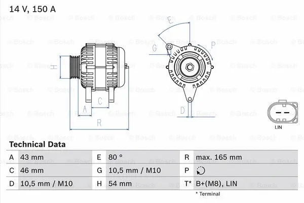 Alternator (0 986 081 190)