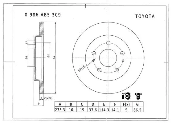 Brake Disc (0 986 AB5 309)