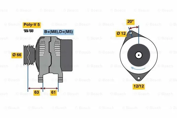 Alternator (0 986 080 280)
