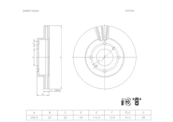 Brake Disc (0 986 T16 964)