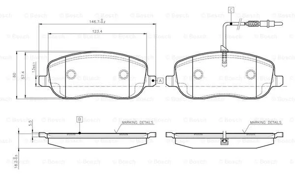 Brake Pad Set, disc brake (0 986 TB2 418)