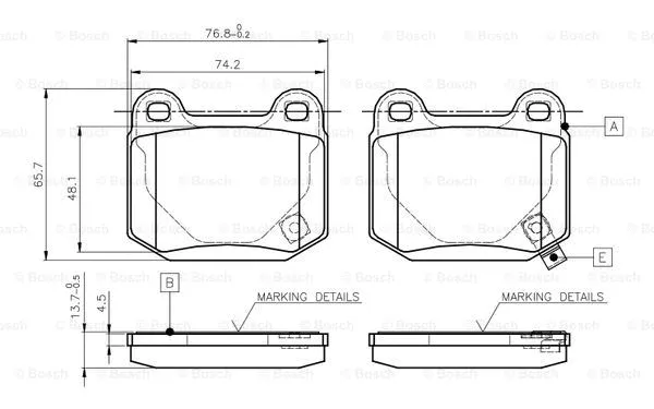 Brake Pad Set, disc brake (0 986 TB2 476)
