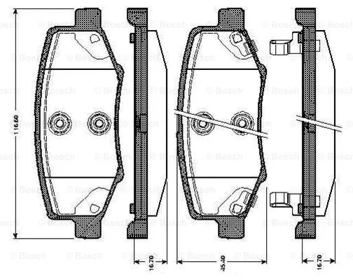 Brake Pad Set, disc brake (0 986 TB3 009)