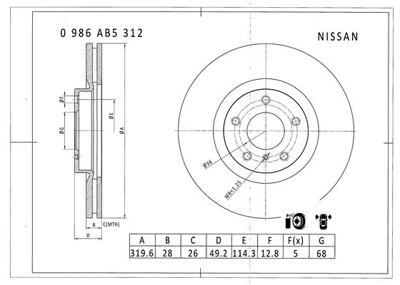 Brake Disc (0 986 AB5 312)