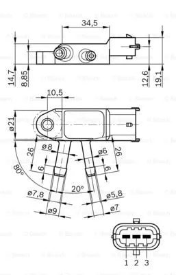 Sensor, exhaust pressure