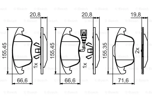 Brake Pad Set, disc brake (0 986 495 464)