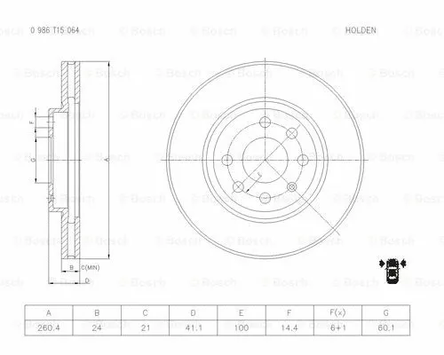 Brake Disc (0 986 T15 064)