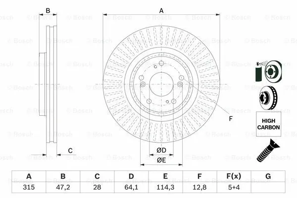 Brake Disc (0 986 479 F12)