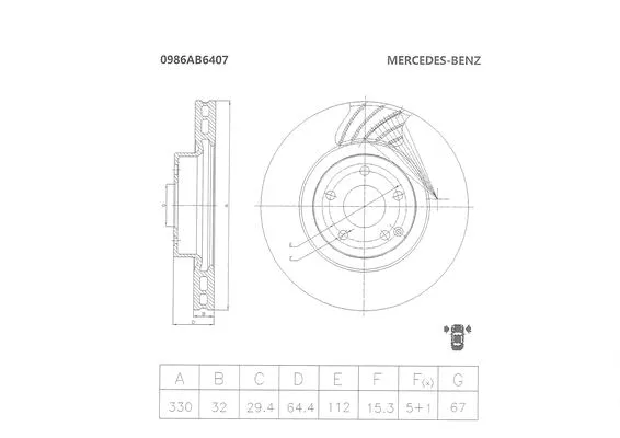Brake Disc (0 986 AB6 407)