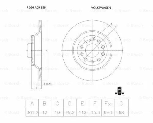 Brake Disc (F 026 A09 386)