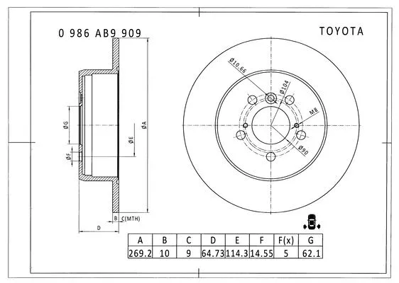 Brake Disc (0 986 AB9 909)