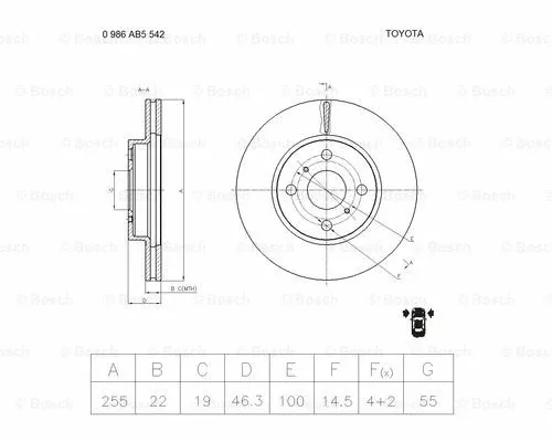 Brake Disc (0 986 AB5 542)