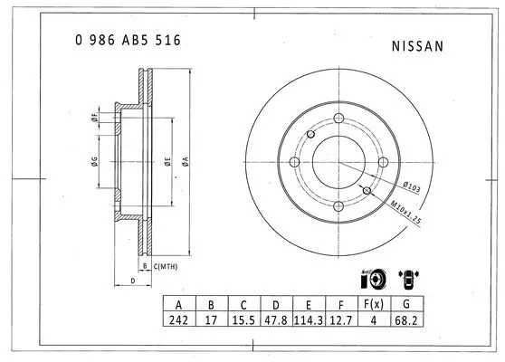 Brake Disc (0 986 AB5 516)