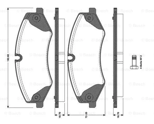 Brake Pad Set, disc brake (0 986 TB3 098)