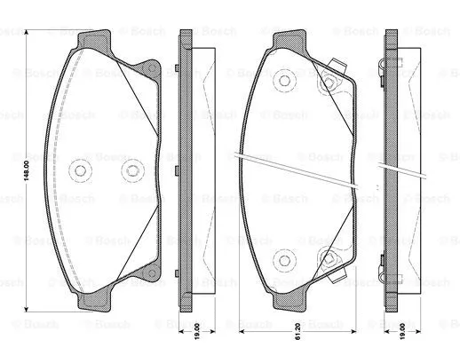 Brake Pad Set, disc brake (0 986 TB3 103)