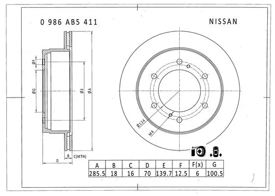Brake Disc (0 986 AB5 411)