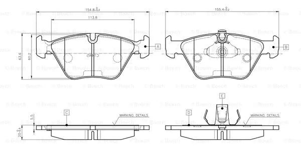 Brake Pad Set, disc brake (0 986 TB2 598)