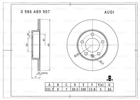 Brake Disc (0 986 AB9 907)