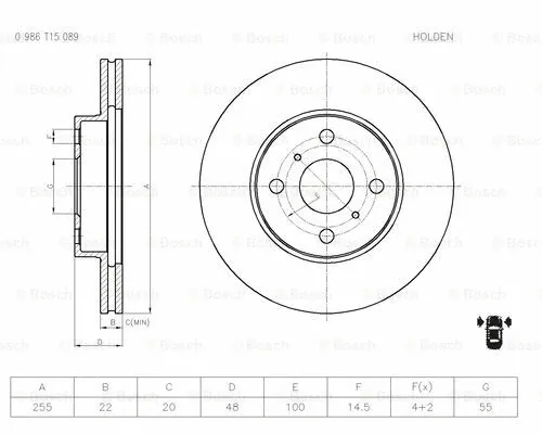 Brake Disc (0 986 T15 089)