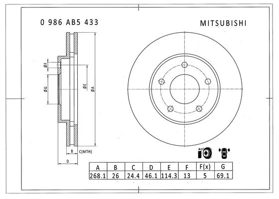 Brake Disc (0 986 AB5 433)