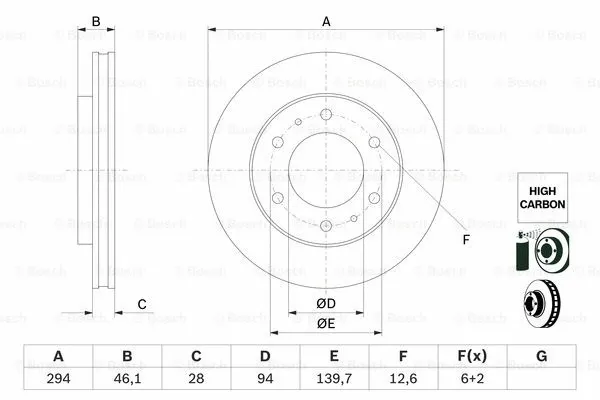 Brake Disc (0 986 479 F45)
