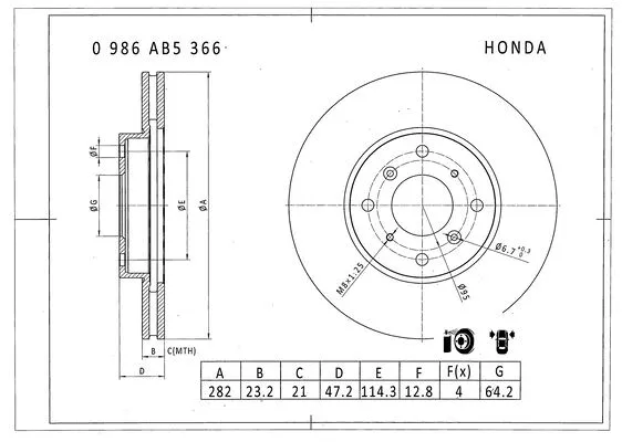 Brake Disc (0 986 AB5 366)