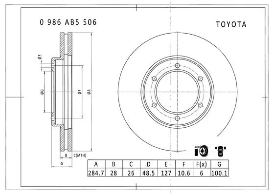 Brake Disc (0 986 AB5 506)