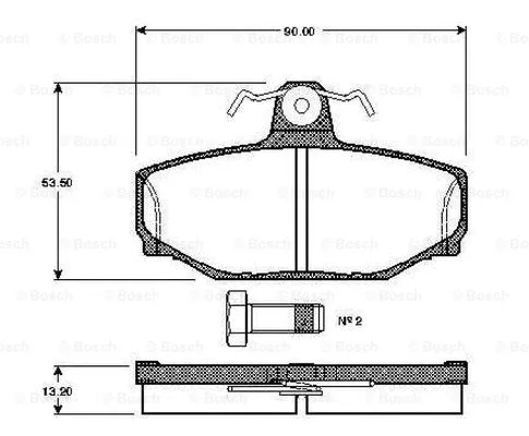 Brake Pad Set, disc brake (0 986 TB2 164)