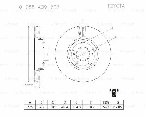 Brake Disc (0 986 AB9 507)