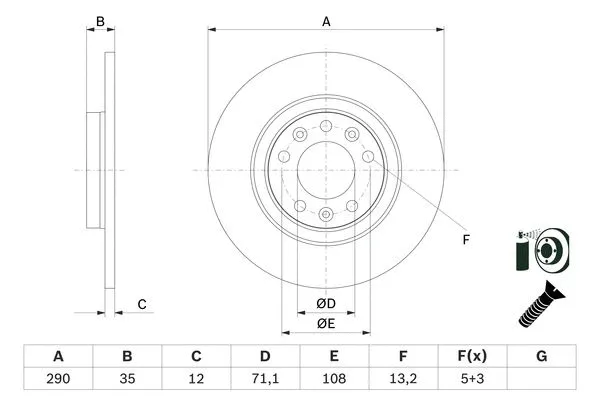 Brake Disc (0 986 479 F52)