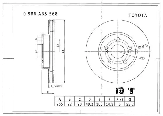 Brake Disc (0 986 AB5 568)