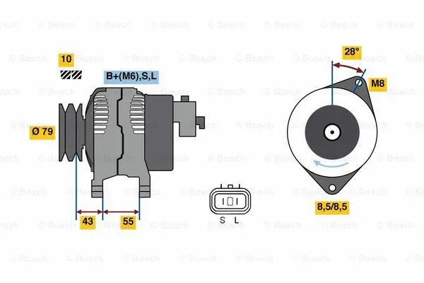 Alternator (0 986 080 130)