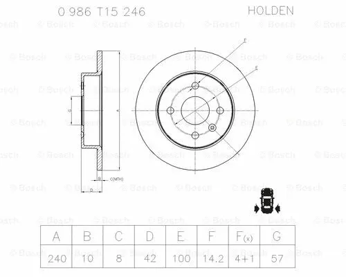 Brake Disc (0 986 T15 246)