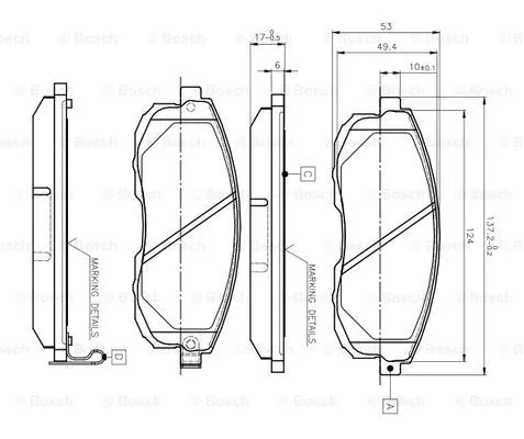 Brake Pad Set, disc brake (0 986 TB2 617)