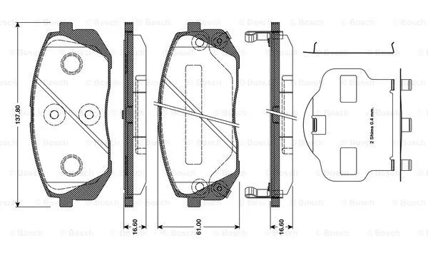 Brake Pad Set, disc brake (0 986 TB3 124)