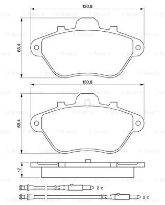 Brake Pad Set, disc brake (0 986 460 956)