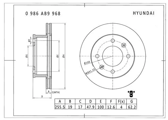 Brake Disc (0 986 AB9 968)