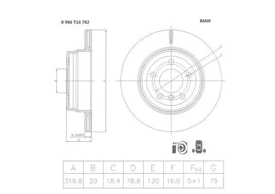 Brake Disc (0 986 T16 782)