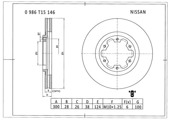 Brake Disc (0 986 T15 146)