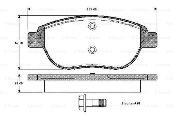 Brake Pad Set, disc brake (0 986 TB3 057)